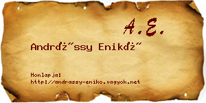 Andrássy Enikő névjegykártya